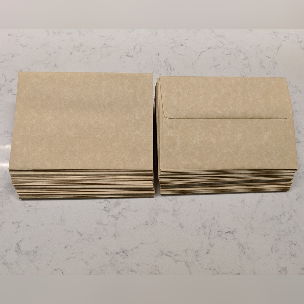 100 Pack Cream Brown A6 Invitation Envelopes Set - 4 3/4" x 6 1/2"